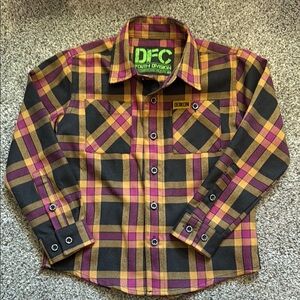 DIXXON Youth Division Plaid Shirt in Pink and Yellow